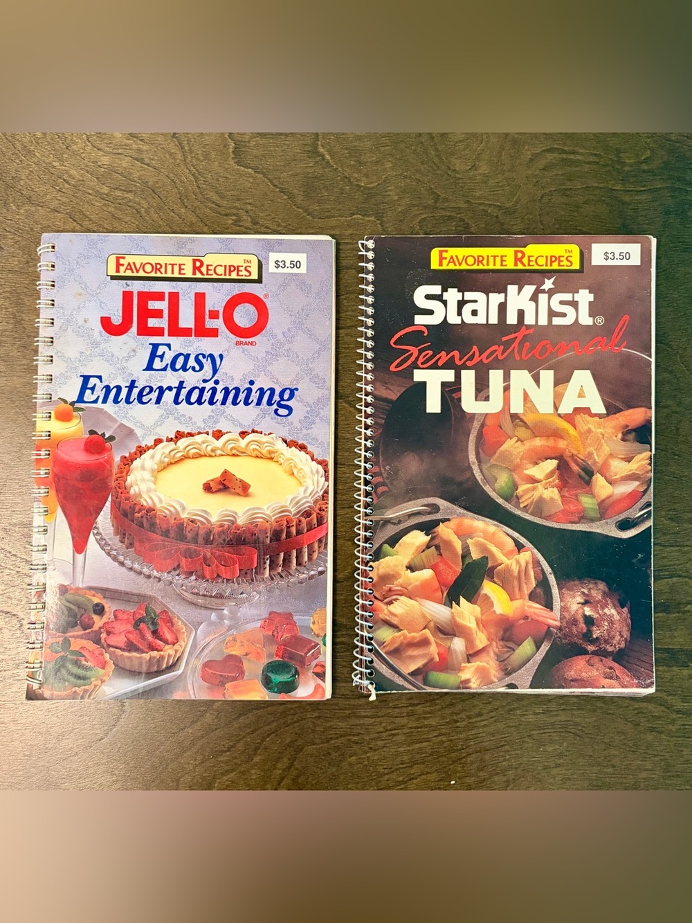 Vtg 1990 Spiral Bound Cookbook Lot Favorite Recipes Jell-O, Jello, StarKist Tuna